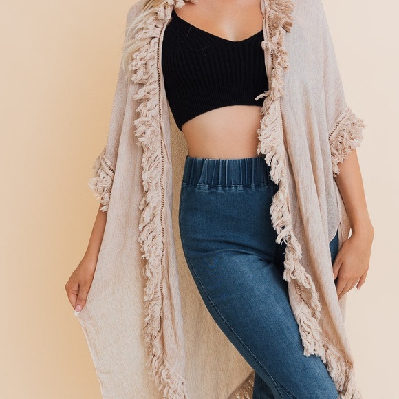 krazy kat Tops - Fringed Boho Kimono